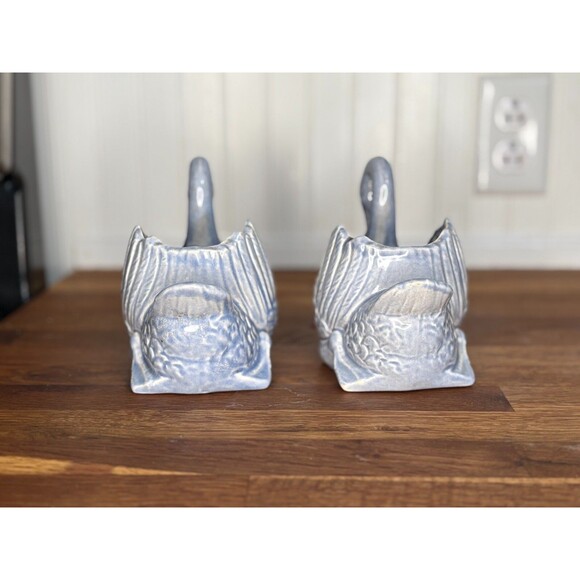 Set of 2‎ Vintage Redwing USA Swan Planter Blue MCM Ceramic 259 Blue Vase EUC - Picture 7 of 12